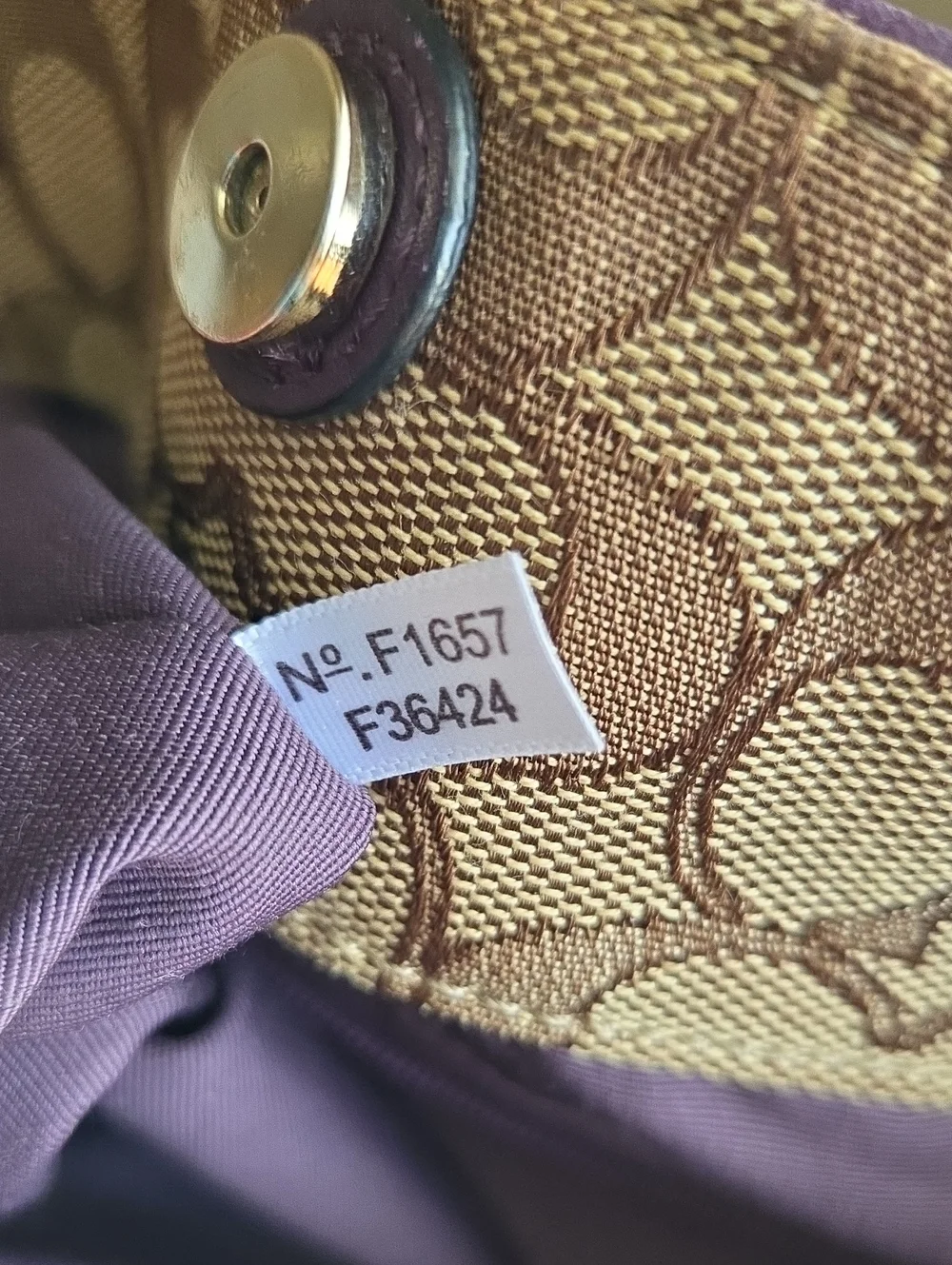Coach Phoebe RARE Monogram Shoulder Bag Brown And Purple